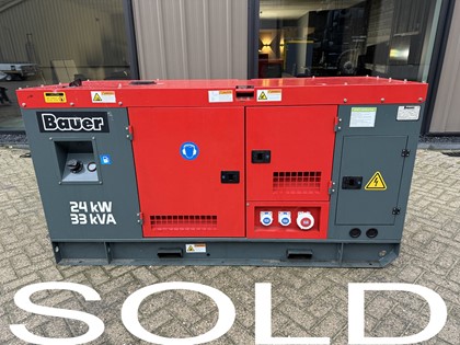 BAUER 33 KVA aggregaat is SOLD